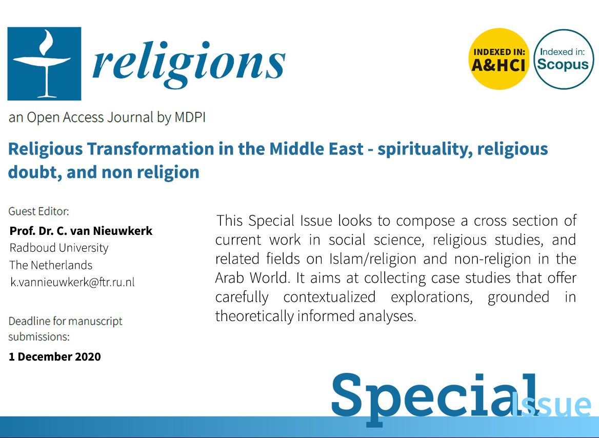 Call for Papers: Special Issue: "Religious Transformation in the Middle East - spirituality, religious doubt, and non religion"