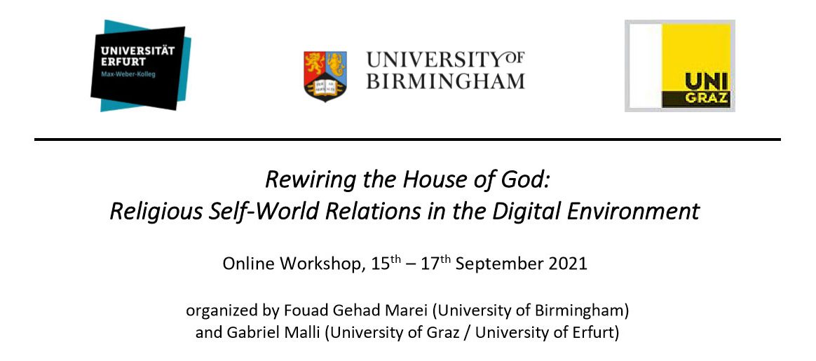 Workshop: Rewiring the House of God: Religious Self-World Relations in the Digital Environment