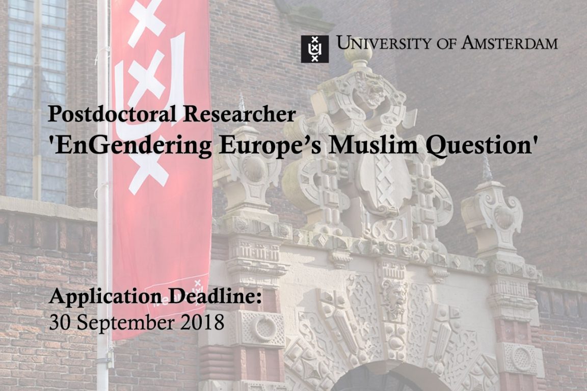 Postdoctoral Researcher 'Engendering Europe’s Muslim Question'