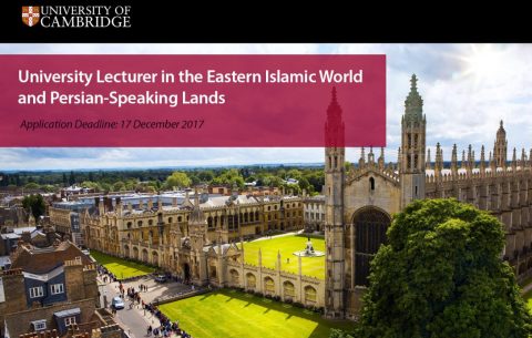 University Lecturer in the Eastern Islamic World and Persian-Speaking Lands