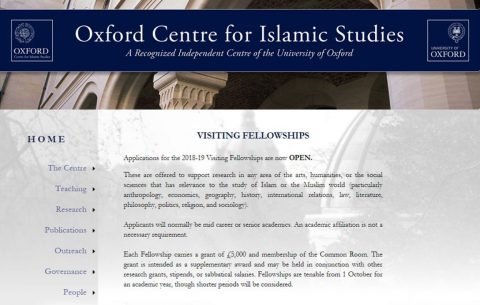 Oxford-Centre-for-Islamic-Studies-Visiting-Fellowships-2018