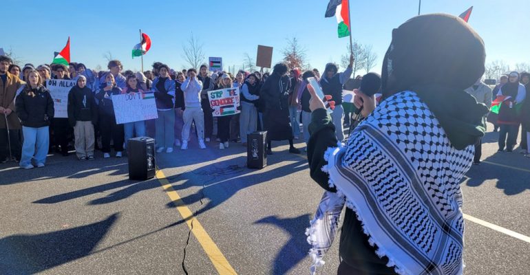 Windsor students walk out of school to protest Gaza war