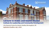 Lecturer in Arabic and Islamic Studies