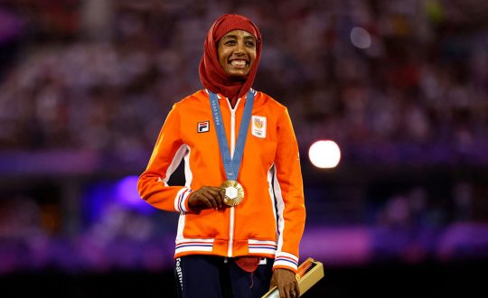 Dutch Olympian wins kudos for donning hijab to collect gold medal